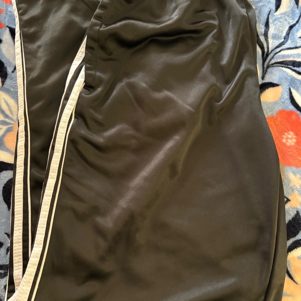 Men's Stylish Black Athletic Pants with White Accents